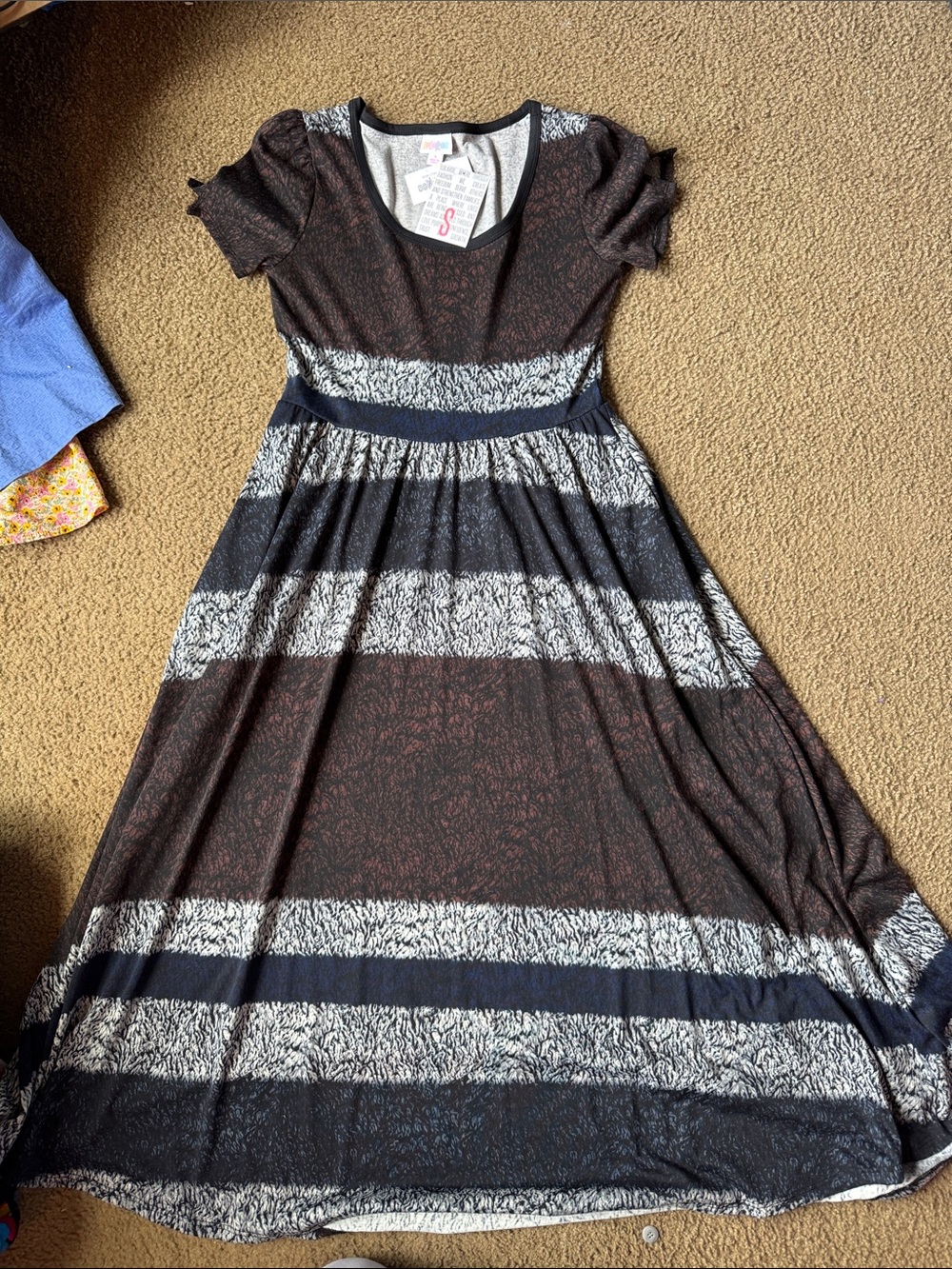LuLaRoe Black and White Striped Maxi Dress size small RILEY